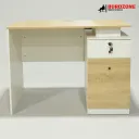 Bureau agent beige/blanc + un tiroir + un battant - 120*60*75cm