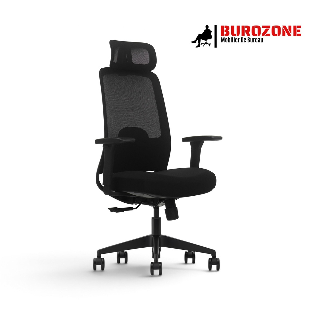 [GV3BH01] Fauteuil directeur/agent en tissu noir