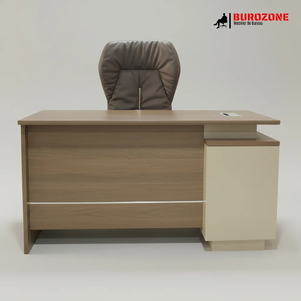 [BO-102-14-942] Bureau directeur + retour, 140*140*75cm