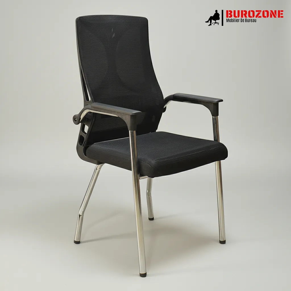 [9015] Chaise visiteur en filet noir