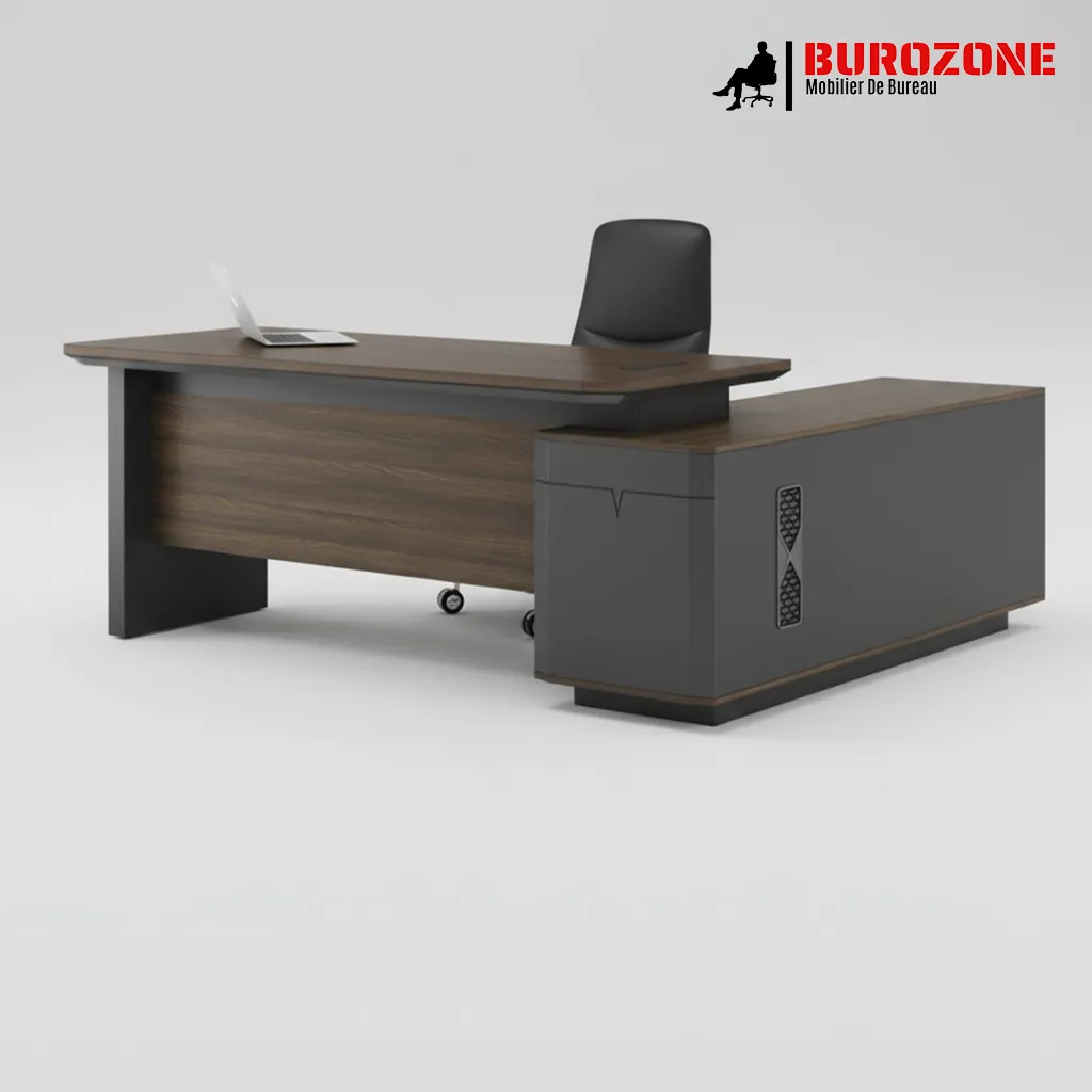 Bureau directeur + retour, 160*160*75cm