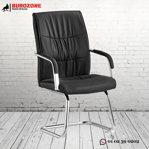 [107V] Chaise visiteur en simili cuir