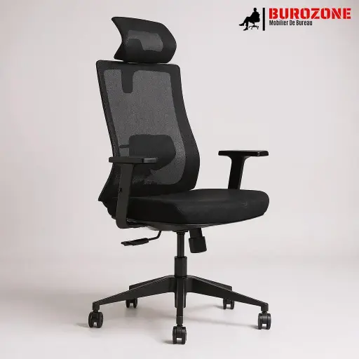 [GK9-BH-12] Fauteuil directeur / agent  en tissu noir
