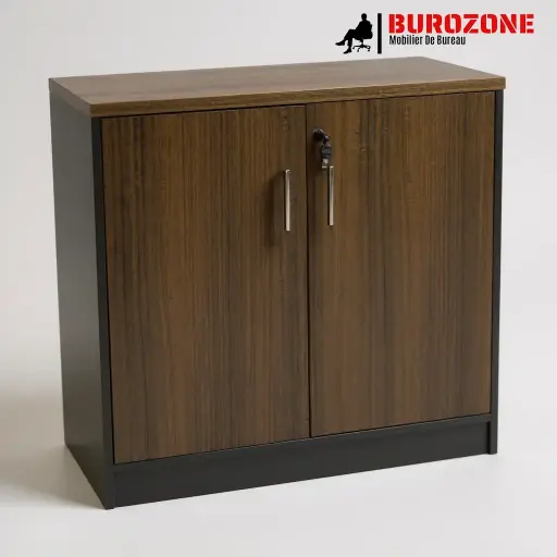 [D-301-933] Petit placard battant ouvrant marron/gris, 80*40*75cm