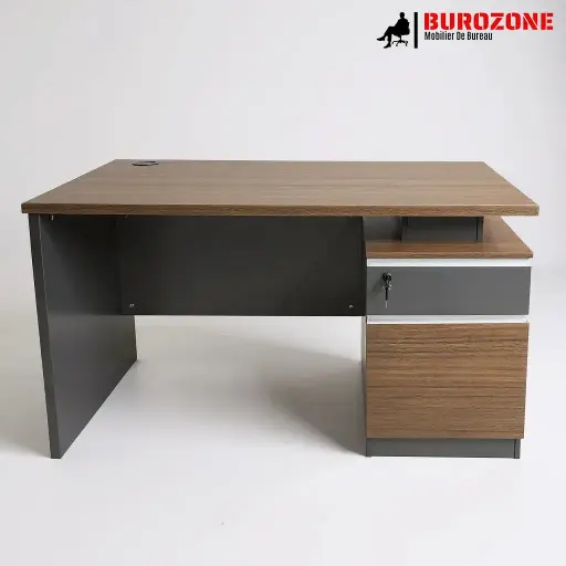 [D-001-12] Bureau agent + tiroir + caisson,  120*60*75cm