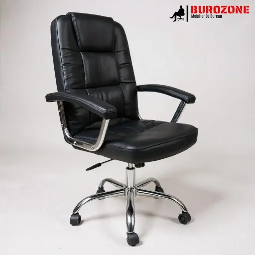 [9928] Fauteuil directeur simili cuir noir  