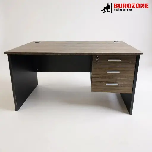 [D-076-12-933] Bureau agent  + trois tiroirs - 120*60*75cm