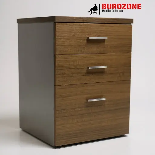[D-601-933] Caisson économique 3 tiroirs marron,  40*42*60cm