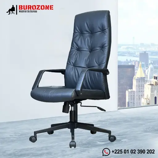 [AB-622A-BL] Fauteuil Directeur simili cuir noir