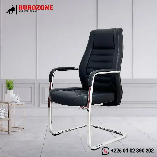 [D-007H-black] Chaise visiteur directeur simili cuir