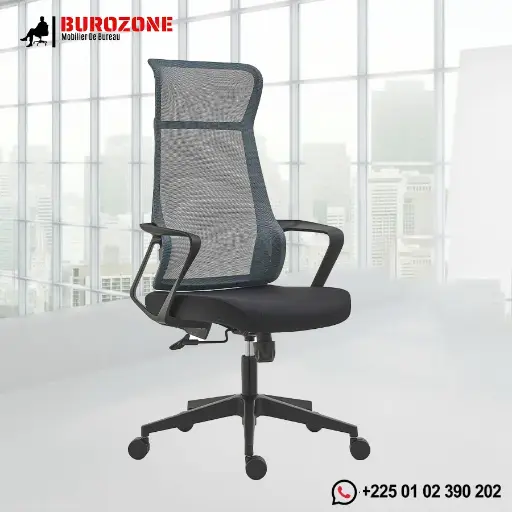 [1097H-BL] Fauteuil directeur/agent filet noir