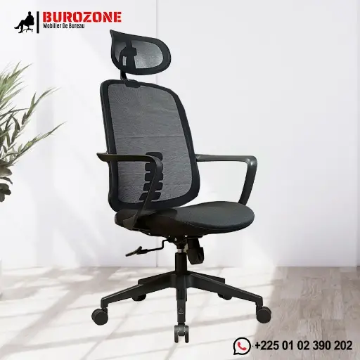 [113H-BL] Fauteuil directeur/agent filet noir