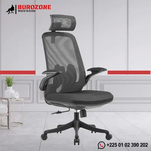 [826H] Fauteuil directeur/agent filet noir
