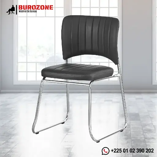 [BY-013] Chaise visiteur en simili cuir