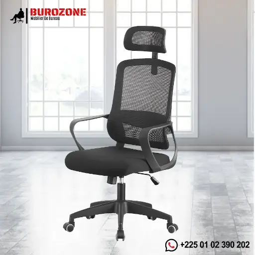 [928H] Fauteuil secrétaire filet noir