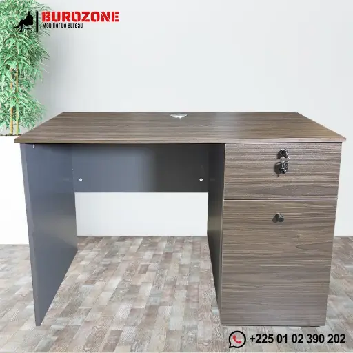 [JS-008-10] Bureau agent marron foncé-un tiroir-un battant - 100*55*75cm